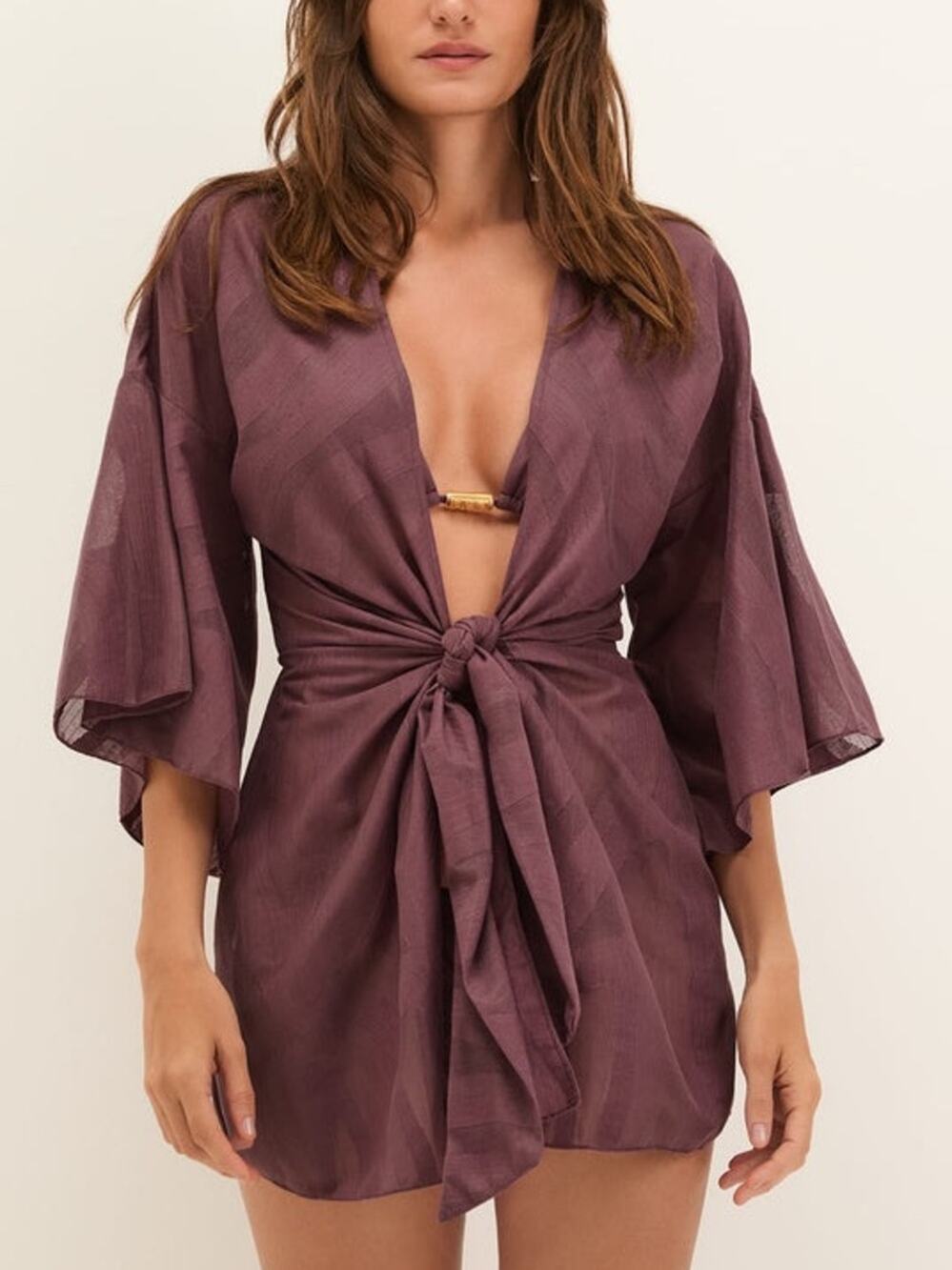 Vix Paula Hermanny Perola Knot Short Cover Up in Soulmate M
